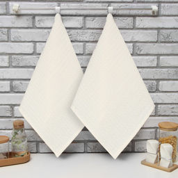 Набор кух. полотенец Доляна цв. белый 35х60 см - 2 шт, 100% хл, вафля 220 г/м2