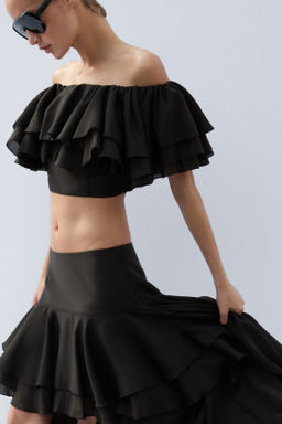 Top off-the-shoulder con volantes - H&m фото 6