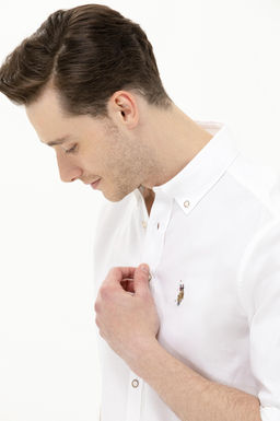 U. S. Polo Assn / Мужская белая рубашка с длинным рукавом - U.s. polo assn фото 2