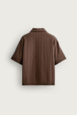 CAMISA BANDAS BORDADO CONTRASTE / Marr?n - Zara фото 8
