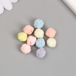 Цена за 10 шт. Бусина для творчества бархатное напыление Роза. Нежные оттенки, 1.2?1.2?1.2 см