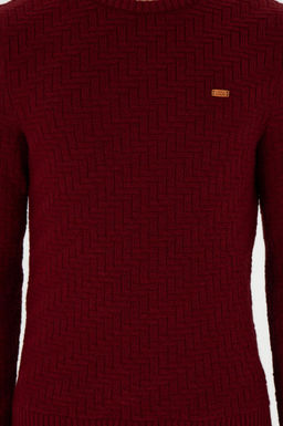 Erkek Slim Fit Bisiklet Yaka Bordo Kazak - U.s. polo assn фото 6