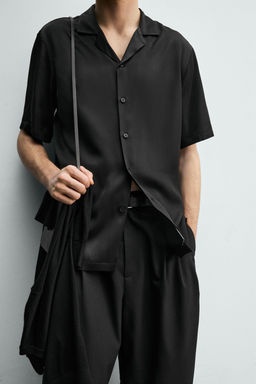 CAMISA SATINADA RELAXED FIT / Negro - Zara фото 5