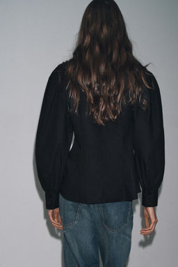 POPLIN SHIRT WITH TIED DETAILS ZW COLLECTION - Zara фото 4