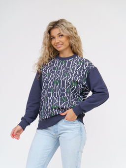 892 Свитшот "Серый/буквы/зеленый"