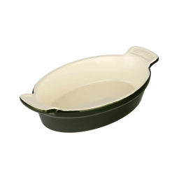 3907 GIPFEL Форма для запекания MAJOLICA овальная 20,5х11х5см. Цвет: темно-зеленый. Материал: жаропрочная керамика