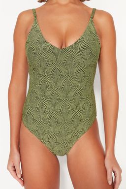 Yesil V Yaka S?rt Dekolteli Simli Normal Paca Mayo TBESS23MA00222