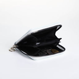 Кошелёк на молнии, отдел для карт, для монет, светло-голубой