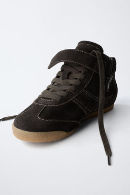 LEATHER BOXING HIGH-TOP SNEAKERS - Zara фото 14