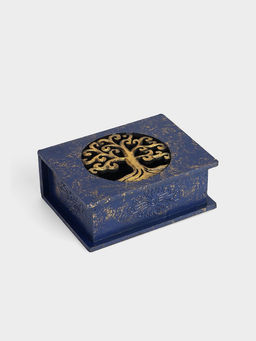 Шкатулка "Древо" 19х15х7 см, МДФ, цв. синий