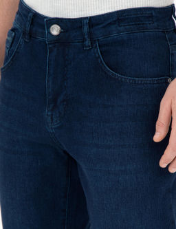 Koyu Lacivert Straight Fit Jean Pantolon
