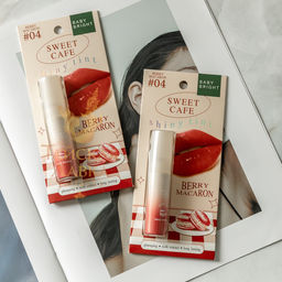 Тинт для Губ и Щек Глянцевый Sweet Cafe (04 Berry Macaron, Гранатовый) BABY BRIGHT, 2.8 гр