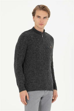 Мужской свитер антрацитового меланжа