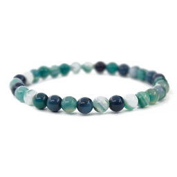 Агат сине-зелёный браслет "Классика", 6мм