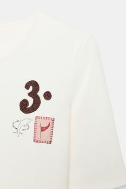 CAMISETA MANGA CORTA ETIQUETA / Blanco - Zara фото 5