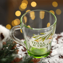 Кружки новогодние стеклянные Тепла и уюта!, 2 шт. по 300 мл - Дорого внимание фото 9