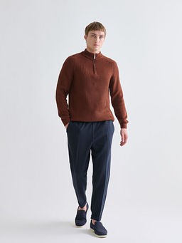 Dik Yaka Uzun Kollu Erkek Triko Kazak