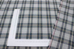 Вареный (стираный) хлопок Клетка цв.св.серый/серо-лазурный, ш.2.54м, хл-100%, 125гр/м.кв - Купава фото 2