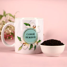 Подарочный набор Расцветай от любви. 8 марта, чай чёрный с лесными ягодами 50 г, кружка