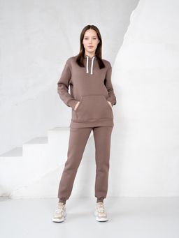 теплый Костюм футер 3-х нитка НАЧЕС коричневый - Binita фото 3