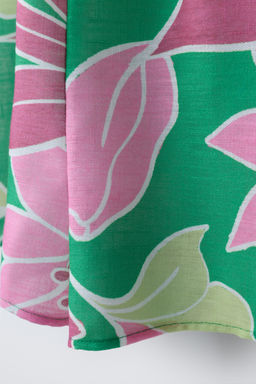 MONO CORTO CUELLO HALTER FLORES / Verde - Zara фото 3