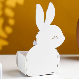 Кашпо деревянное Зайка 13х7,5х22 см белый - Дарим красиво фото 2