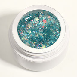 Гель лак для ногтей, с блёстками, трехфазный, 8 мл, LED/UV, голубой