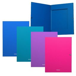 Цена за 4 шт. Папка на кнопке пластиковая ErichKrause Diamond Vivid, с 3 клапанами, 8мм, A4, ассорти (в пакете по 4 шт.)