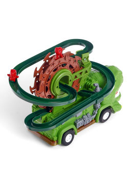 Машинка Дино Гонки, автотрек, 3 дино-машинки, световые и звуковые эффекты, работает от батареек - АвтоГрад фото 4