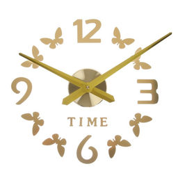 Часы настенные интерьерные «Бабочки», 3D, наклейка, плавный ход, d=70 см