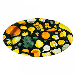 Поднос металлический "Тыква" 32,3х22,2х1,5см, малый, овальный (Россия)
