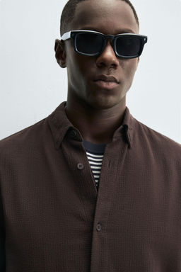 TEXTURED CHECK SHIRT - Zara фото 5
