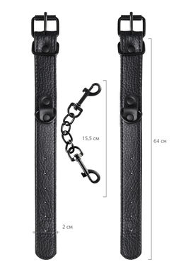 Наручники TOYFA Theatre, PU кожа, черный, 26,5 см