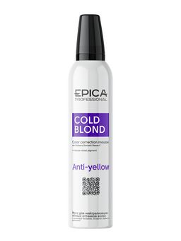 EPICA Professional Мусс для нейтрализации тёплых оттенков волос COLD BLOND, 250мл