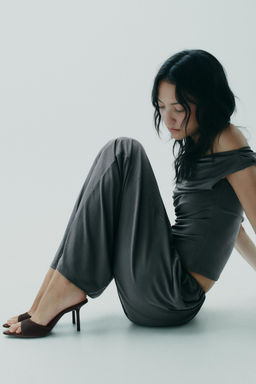 SPLIT SUEDE HIGH-HEEL SANDALS - Zara фото 12