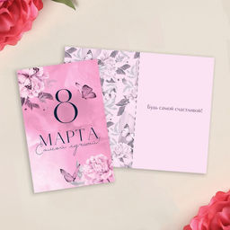 Цена за 10 шт. Открытка «8 Марта!», 12×18 см