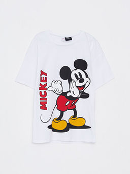 Bisiklet Yaka Mickey Mouse Bask?l? K?sa Kollu K?z ?ocuk ?ortlu Pijama Tak?m? - Waikiki фото 2