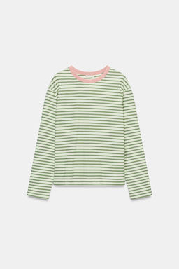 CAMISETA RAYAS MANGA LARGA / Raya verde - Zara фото 6