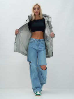 Куртка летучая мышь женская с капюшоном зимняя зеленого цвета 9617Z - Mtforce фото 15