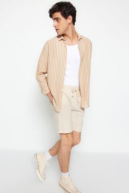 TRENDYOL MAN Ekru Regular Fit Keten Gorunumlu Sort TMNSS23SR00030 - Trendyolmilla фото 23
