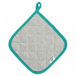 Кухонный комплект "Лен серый": прихватка-варежка 15х30см + прихватка 20х20см, рогожка 171г/м2, хлопок 100%, наполнитель - ватин 280г/м2, на пластмассовом подвесе, "Домашняя мода" (Россия)