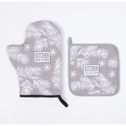 Набор кух. Этель Рождественские ветки: прихватка 19х19 см, варежка-прихватка 20х28 см, 100  фото 2