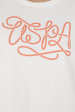 Женская футболка цвета экрю с круглым вырезом - U.s. polo assn фото 7