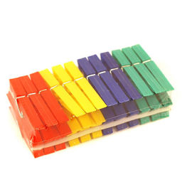 Прищепка пластмассовая 24 штуки 8см цветные (Китай)