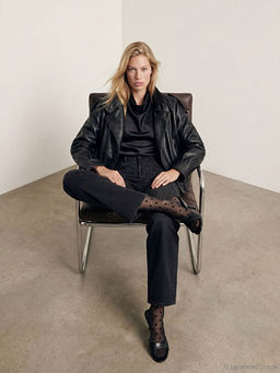 Straight Fit Ta?l? Kad?n Jean Pantolon