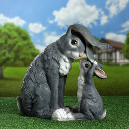 Садовая фигура из полистоуна «Зайчиха и зайчонок», 36×34 см