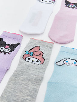 Hello Kitty ve Arkada?lar? Desenli K?z ?ocuk Soket ?orap 5li