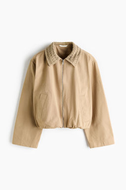 Cazadora bomber en mezcla de lino