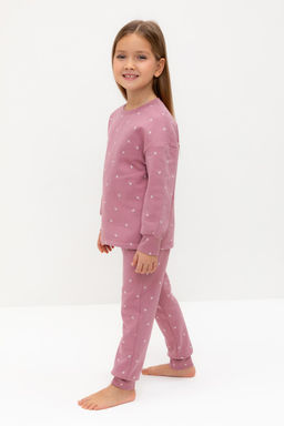 К 1581/пепельная роза,мини листики пижама дет