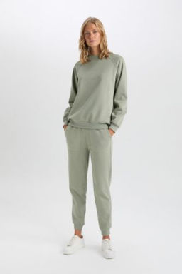 Regular Fit Jogger Esofman Alt? Basic Duz Beli Lastikli Bagc?kl? Cepli
